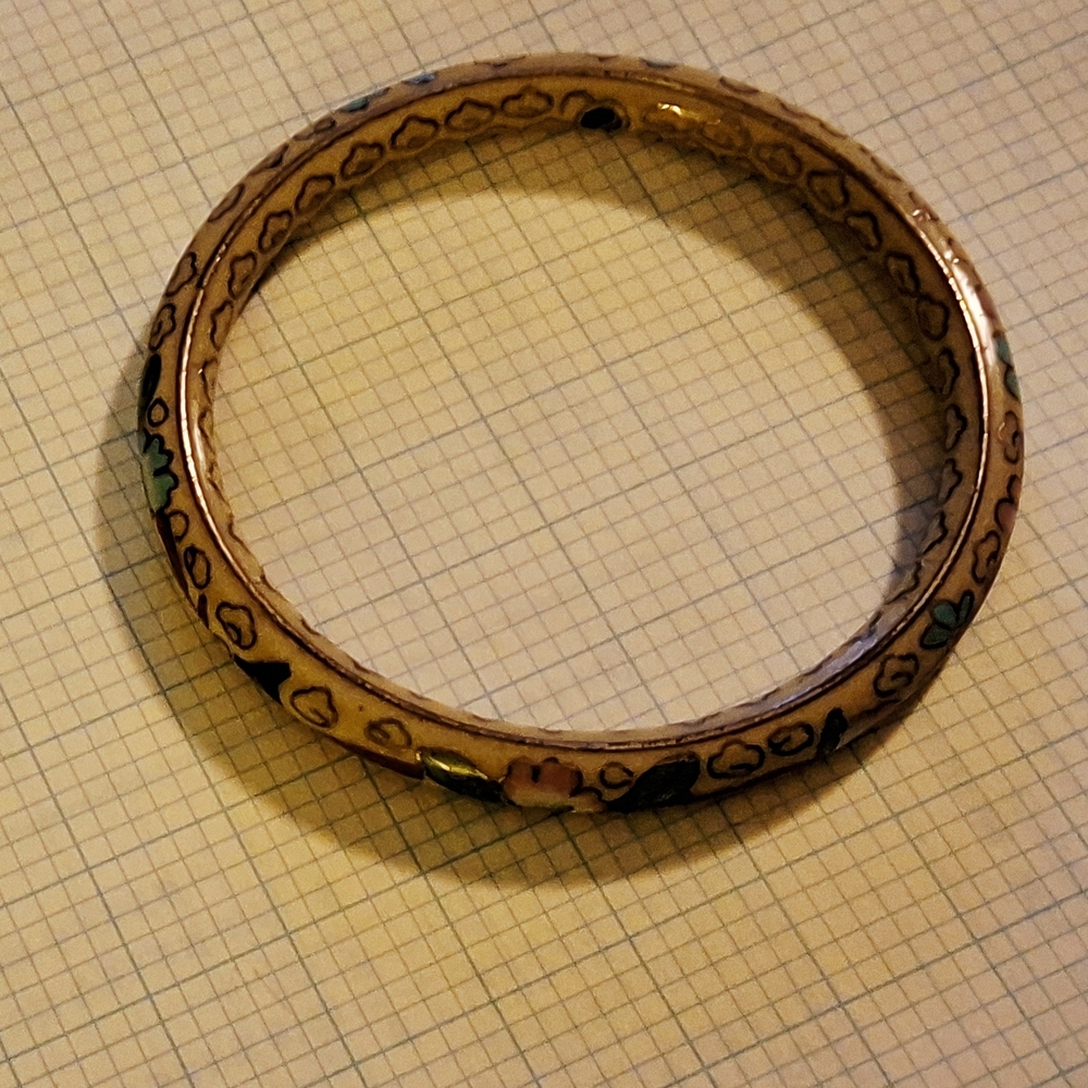 Elegant Cloisoinne Multicolor Enamel Bangle - Picture 6 of 6